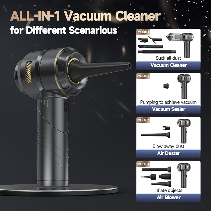 Car Vacuum Portable Cordless, Foldable Handheld Vacuum with Brushless Motor, alternate product view 3