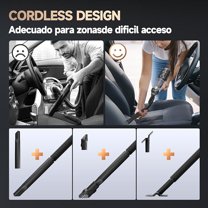 Car Vacuum Portable Cordless, Foldable Handheld Vacuum with Brushless Motor, alternate product view 5