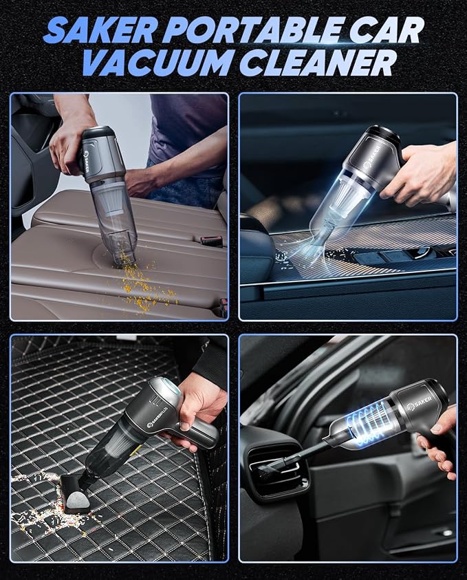 Car Vacuum Portable Cordless Handheld Car Vacuum 15000PA High Power with Brushless Motor and Blower for Cars,Office,Home