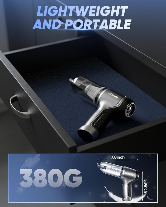 Car Vacuum Portable Cordless Handheld Car Vacuum 15000PA High Power with Brushless Motor and Blower for Cars,Office,Home