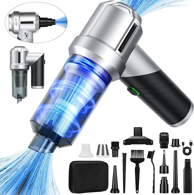 Car Vacuum Portable Cordless with 18000PA Super Suction, 4 in 1 Portable Air Blower/Car Vacuum 90°Foldable Handheld, product