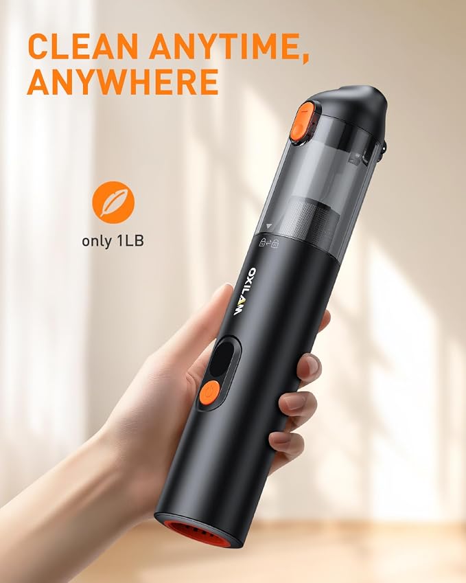 Car Vacuum Portable - Handheld Vacuum Cordless 14000PA High Power, Blow & Suction 2 in 1, Up to 30 Mins Runtime, Cordless