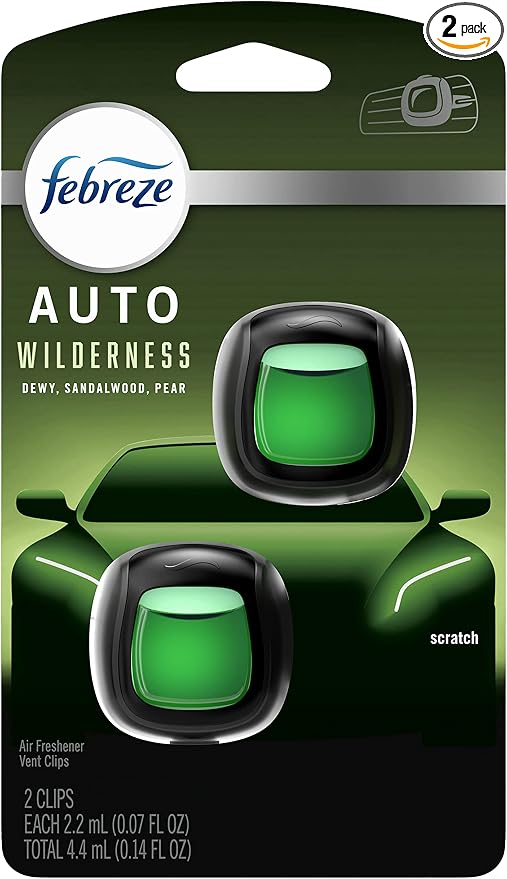 Car Vent Clip Air Freshener, Odor Eliminator for Up to 30 Days Freshness, 2 Clips (Wilderness), product image