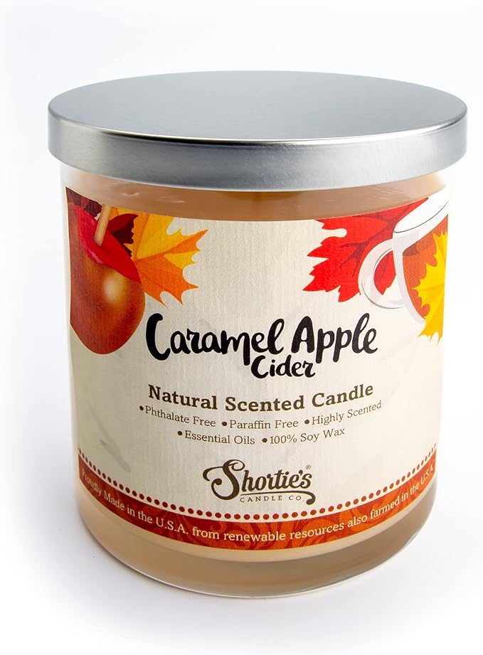 Caramel Apple Cider Scented Natural Soy Candle, Essential Fragrance Oils, 100% Soy, Phthalate & Paraben Free, alternate