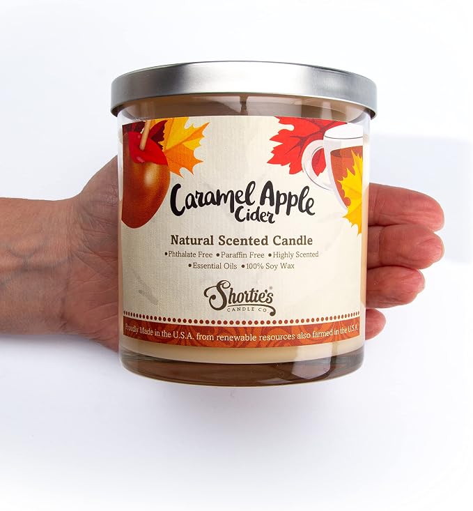 Caramel Apple Cider Scented Natural Soy Candle, Essential Fragrance Oils, 100% Soy, Phthalate & Paraben Free, alternate