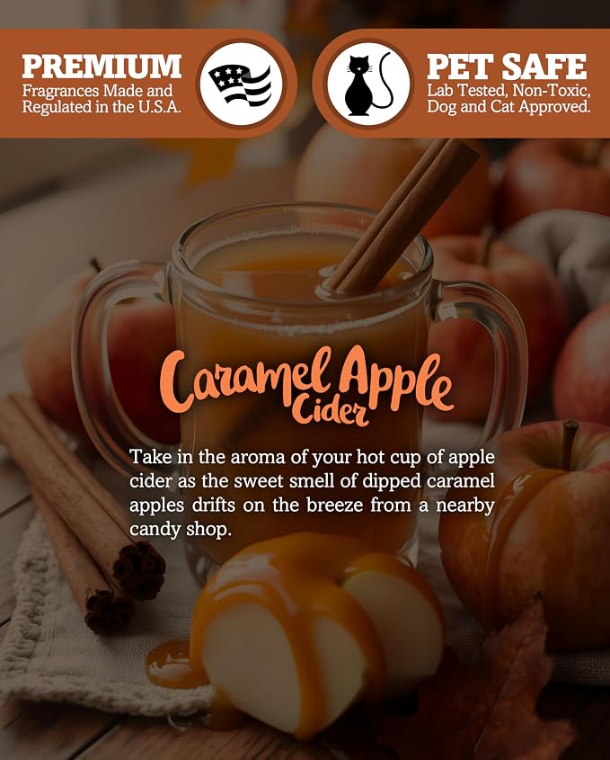 Caramel Apple Cider Scented Natural Soy Candle, Essential Fragrance Oils, 100% Soy, Phthalate & Paraben Free, alternate