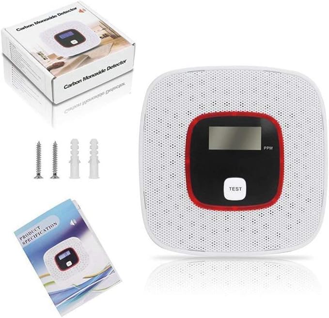 Carbon Monoxide Alarm Detector - with Digital LCD Display and Voice Warning Battery powered in Carbon Monoxide, alternate