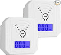 Carbon Monoxide Detector 2 Pack,Battery Operated CO Detector Alarm with Digital LCD Display & Loud 85dB Alarm,Travel Carbon
