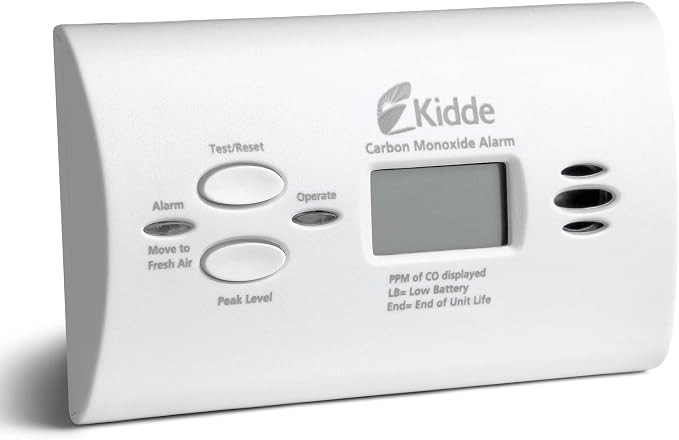 Carbon Monoxide Detector, AA Battery Powered CO Alarm with LEDs, Test-Reset Button, Low Battery Indicator