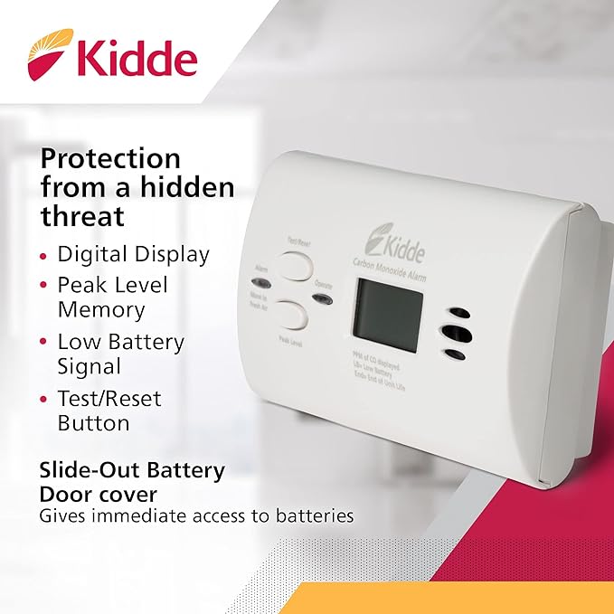 Carbon Monoxide Detector, AA Battery Powered CO Alarm with LEDs, Test-Reset Button, Low Battery Indicator, alternate view 2