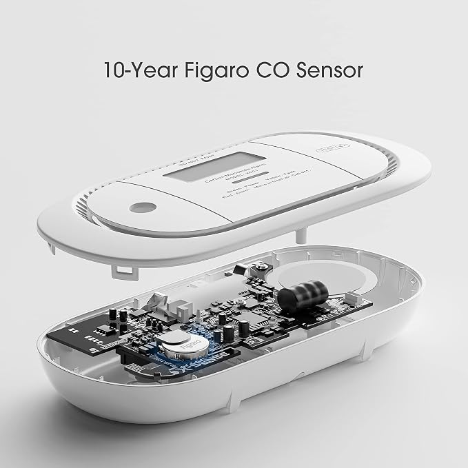 Carbon Monoxide Detector Alarm with Digital LCD Display, Replaceable Battery CO Alarm Detector with Peak Value, alternate
