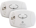 Carbon Monoxide Detector, No Outlet Required, Battery Operated, CO400, White, 2 Count (Pack of 1) in White.