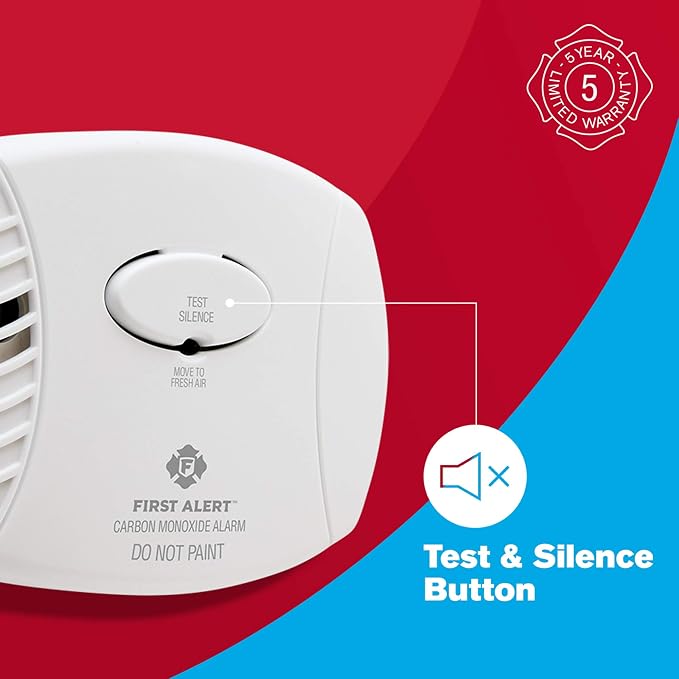 Carbon Monoxide Detector, No Outlet Required, Battery Operated, CO400, White, 2 Count (Pack of 1) in White., alternate view 5