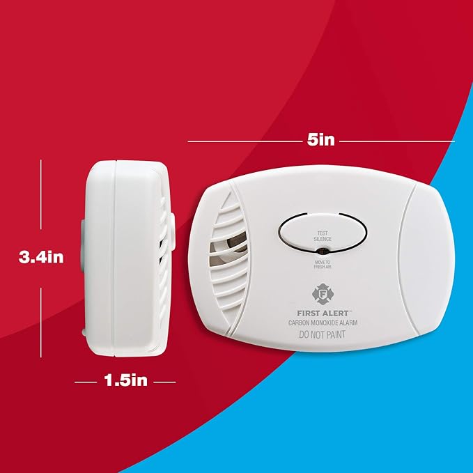 Carbon Monoxide Detector, No Outlet Required, Battery Operated, CO400, White, 2 Count (Pack of 1) in White., alternate view 7