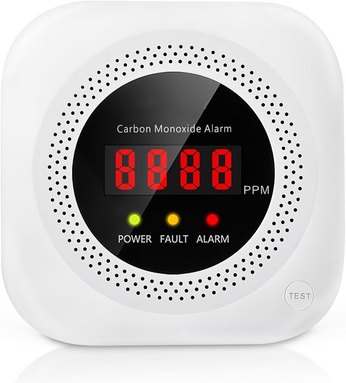 Carbon Monoxide Detector Plug in, Digital Display CO Detector, Battery-Free, 85dB Loud CO Alarm, CO Monitor for Home Kitchen