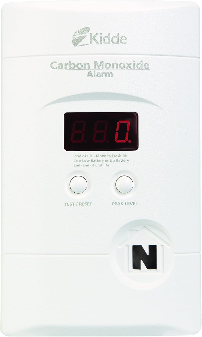 Carbon Monoxide Detector, Plug In Wall with 9-Volt Battery Backup, Digital LED Display in White., alternate view 12