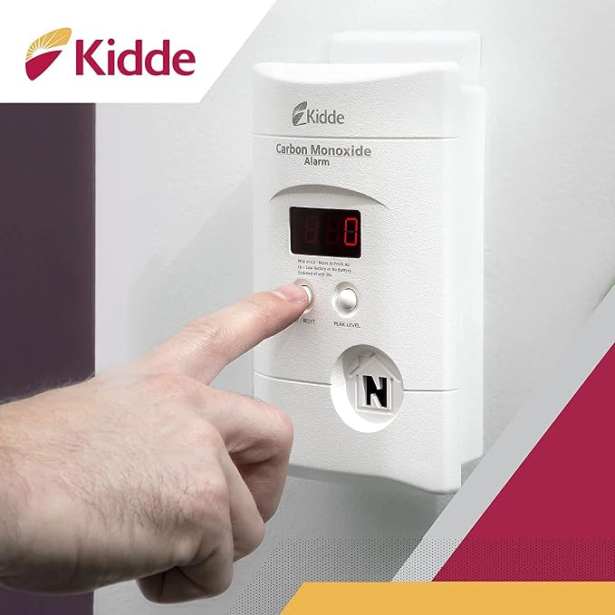 Carbon Monoxide Detector, Plug In Wall with 9-Volt Battery Backup, Digital LED Display - 2 Pack in White., alternate view 6