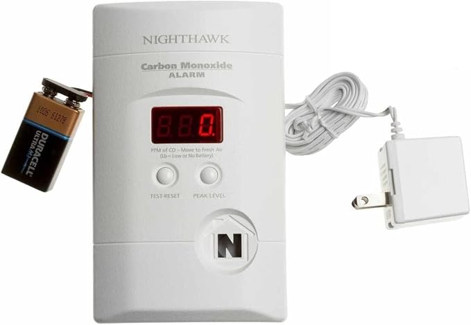 Carbon Monoxide Detector, Plug In Wall with 9-Volt Battery Backup, Digital LED Display - 2 Pack in White., alternate view 13