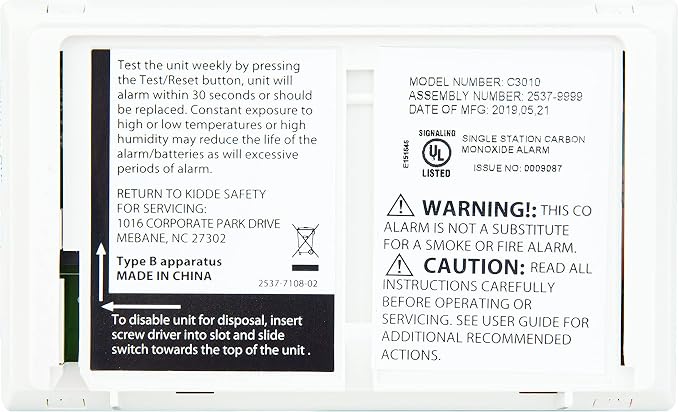 Carbon Monoxide Detector with 10-Year Battery, 3 LED Lights & Alarm Memory, 6 Pack in White., alternate view 5