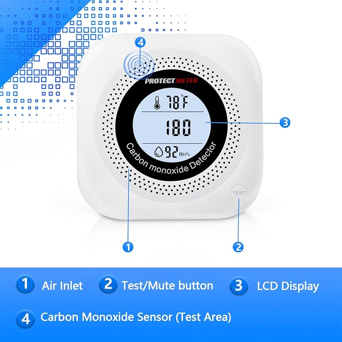 Carbon Monoxide Detectors,3 Pack 3in1 Portable Carbon Monoxide detectors Plug in Wall for Travel, CO Alarm/Monitor for