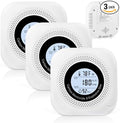 Carbon Monoxide Detectors, 3Pack 4-in-1 Natural Gas Leak Detector, Portable Carbon Monoxide Detector, Plug in Wall with AC