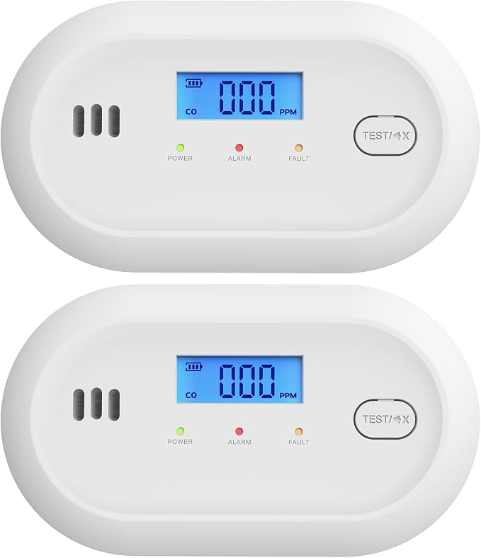 Carbon Monoxide Detectors Carbon Monoxide Alarm with LED Digital Display, CO Alarm with Human Alarm Sounds and