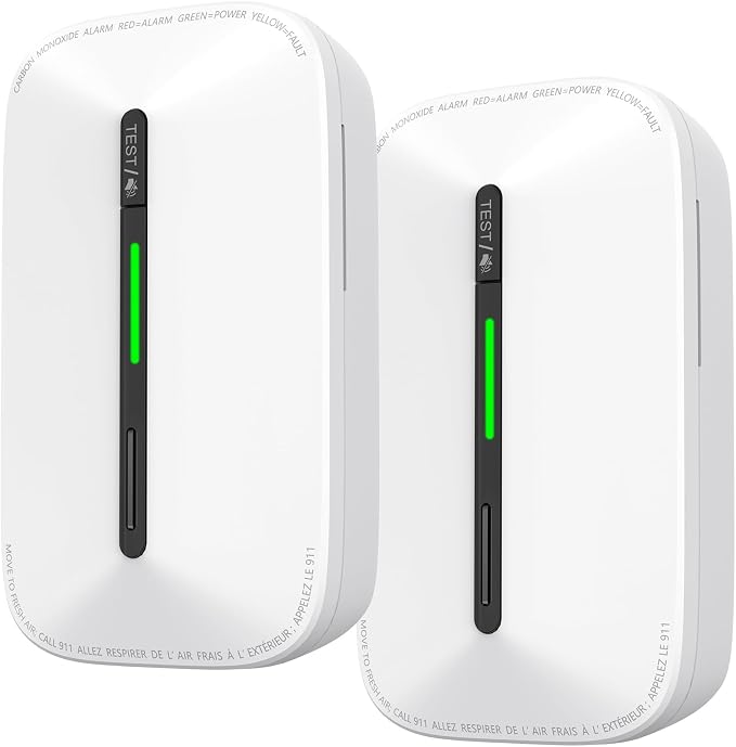 Carbon Monoxide Detectors Plug in,10 Year Replaceable Battery Operated Co Monitor Alarm, Plug and Play Co