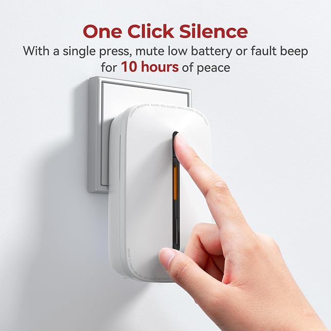 Carbon Monoxide Detectors Plug in,10 Year Replaceable Battery Operated Co Monitor Alarm, Plug and Play Co, alternate view 8