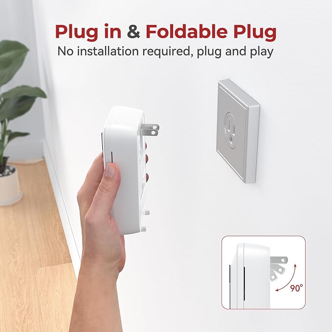 Carbon Monoxide Detectors Plug in,10 Year Replaceable Battery Operated Co Monitor Alarm, Plug and Play Co, alternate view 5