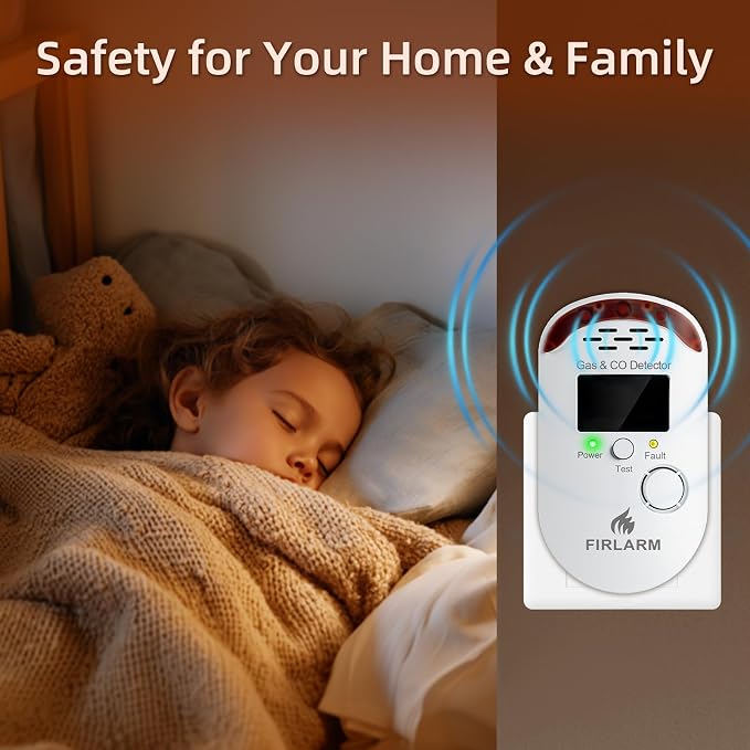 Carbon Monoxide Detectors, Plug in CO Detector with LED Digital Display, Portable CO Alarm Monitor for Home, Hotel, Office