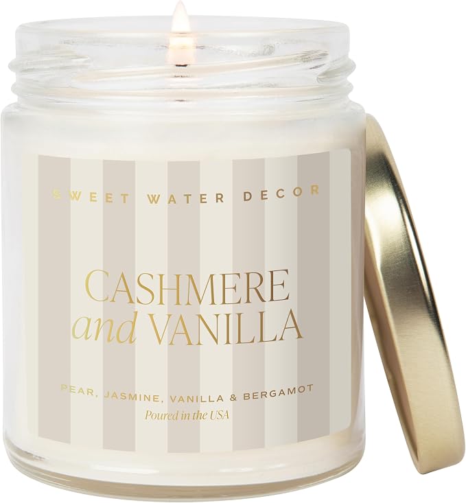 Cashmere and Vanilla Patterned Candle – Soy Candles with Coconut, Bourbon Vanilla, Cashmere, product image