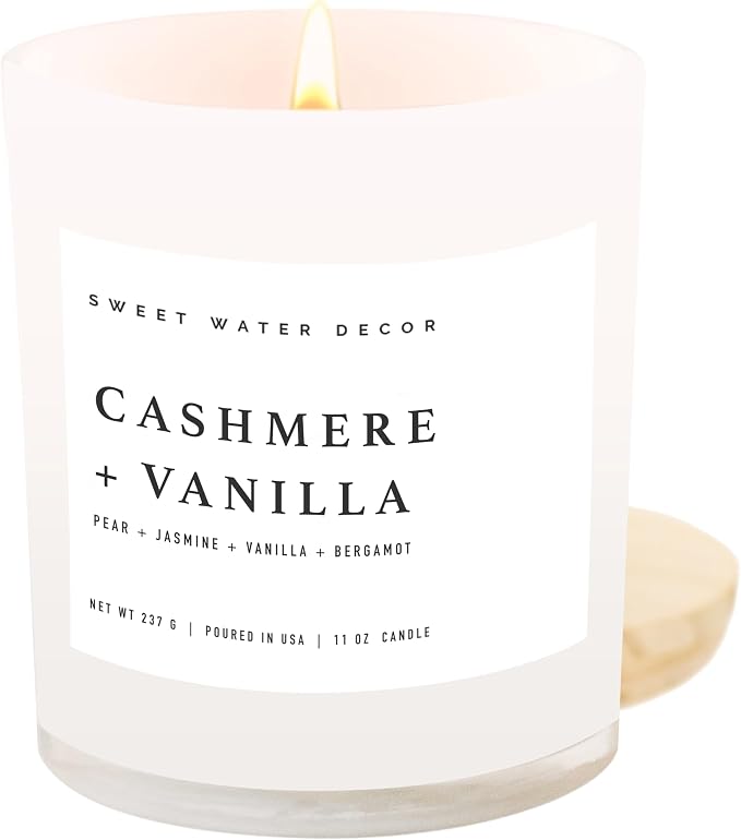 Cashmere and Vanilla Soy Candle - Soft Cashmere, Sandalwood, Jasmine, product image