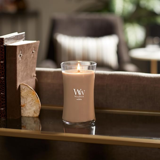 Cashmere Holiday Candle Gifts for Women and Men, 21.5 oz Large Hourglass Candle with Crackling Wick, alternate product view 4