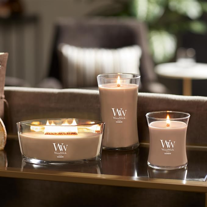Cashmere Holiday Candle Gifts for Women and Men, 21.5 oz Large Hourglass Candle with Crackling Wick, alternate product view 5