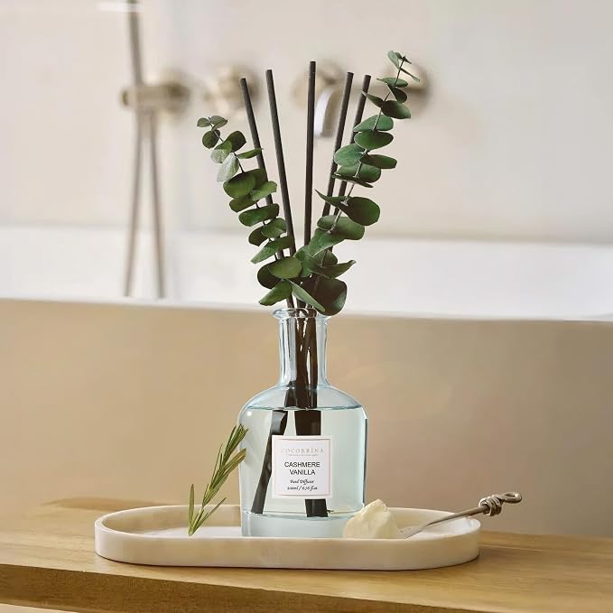 Cashmere Vanilla Reed Diffuser – 6.76 oz Essential Oil with 8 Reeds & Real Eucalyptus Sticks, alternate product view 6