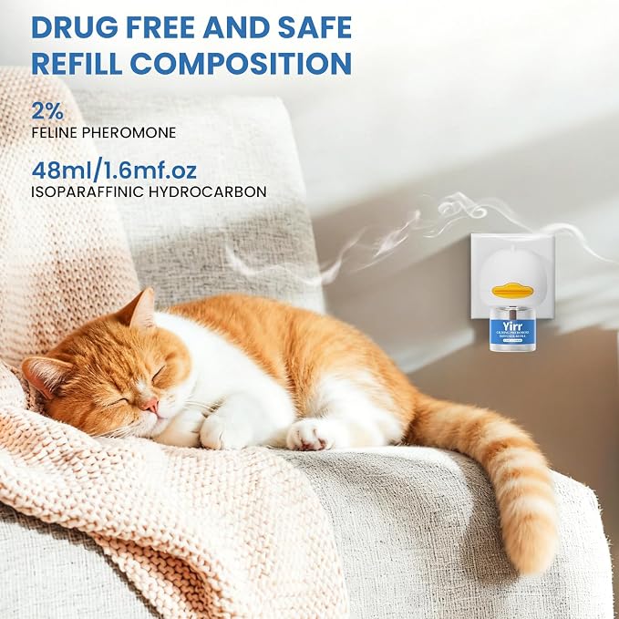 Cat Calming Diffuser, 6 in 1 Kitten Pheromones Calming Diffuser, Multicat Calming Diffuser, alternate product view 5