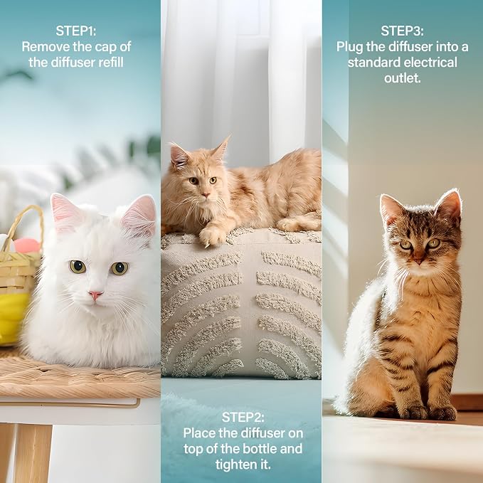 Cat Calming Diffuser Refill 6 Pack Cat Calming Pheromone Diffuser Refill Cat Plug in Pheromones Cat Stress Diffuser Cat