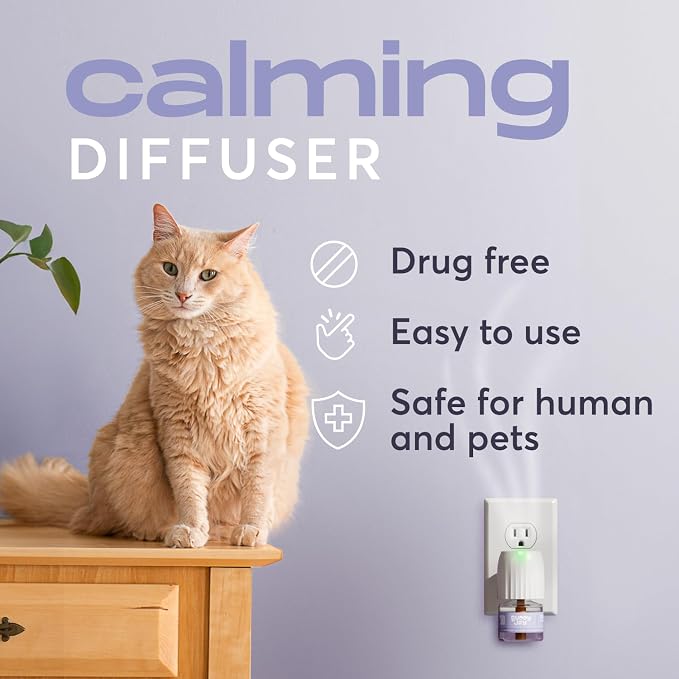 Cat Calming Diffuser Refills – Long-Lasting 30-Day Formula, Cat Pheromones Calming Diffuser for Stress Relief, Relaxation