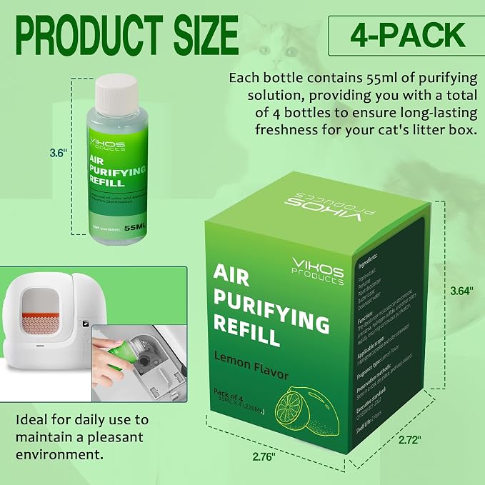 Cat Litter Deodorizer Compatible with PET-KIT PuraX PuraMax Self-Cleaning Cat Litter Box Quickly Odor Control 100% Natural
