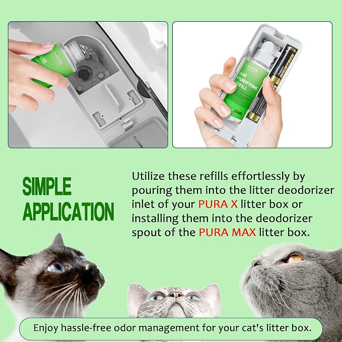 Cat Litter Deodorizer Compatible with PET-KIT PuraX PuraMax Self-Cleaning Cat Litter Box Quickly Odor Control 100% Natural