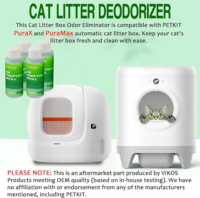 Cat Litter Deodorizer Compatible with PET-KIT PuraX PuraMax Self-Cleaning Cat Litter Box Quickly Odor Control 100% Natural