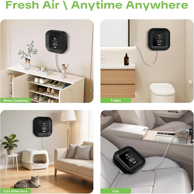 Cat Litter Deodorizer & Strong Odor Eliminator with Ozone & Aromatherapy - 5 Mode Air Purifier for Dog Poop, Cat Pee & Urine