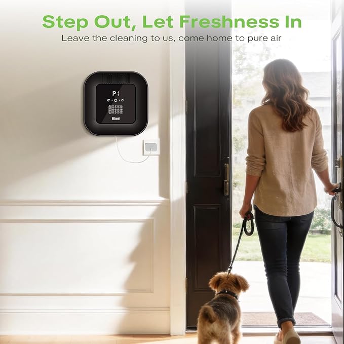 Cat Litter Deodorizer & Strong Odor Eliminator with Ozone & Aromatherapy - 5 Mode Air Purifier for Dog Poop, Cat Pee & Urine