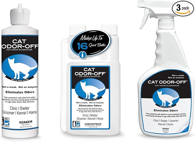 Cat Odor-Off Concentrate Pet Smell Odor Eliminator Bundle – Cat Odor Eliminator Concentrate for Pet Urine Odor, product image