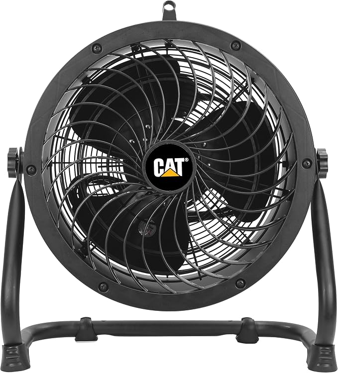 Caterpillar® fan 14”-Blade High-Velocity Drum Fan Heavy Duty Industrial Grade (Black, 2-in-1): 2,300 CFM, 4-Speed, 360 Degree