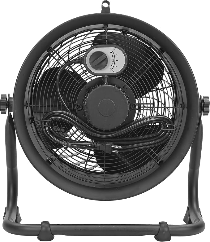 Caterpillar® fan 14”-Blade High-Velocity Drum Fan Heavy Duty Industrial Grade (Black, 2-in-1): 2,300 CFM, 4-Speed, 360 Degree