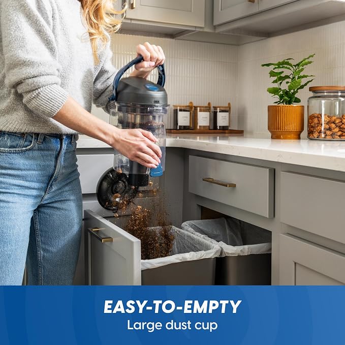 CC0501 Ultra Silent Bagless Canister Vacuum Powerful Cleaner with HEPA Filtration, One-Touch Release Dust Cup, Built-in Dust