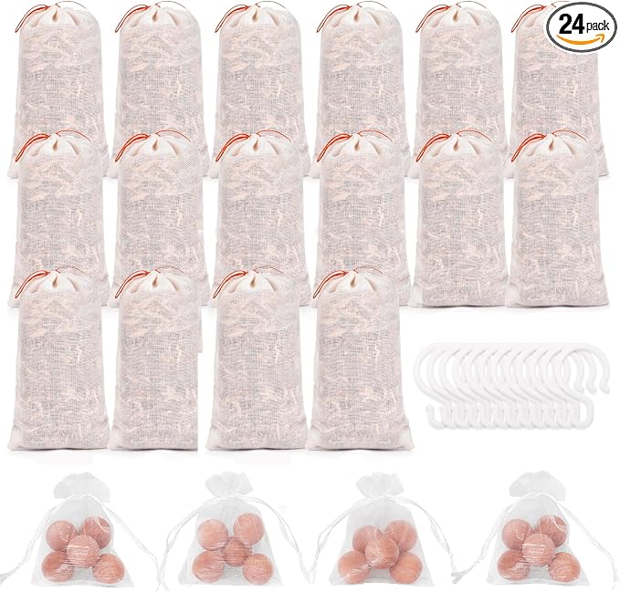 Cedar Blocks for Clothes Storage, Cedar Balls and Cedar Chips for Closets and Drawers, Scented Cedar Sachets