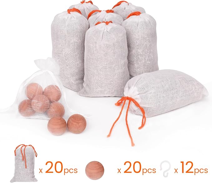 Cedar Blocks for Clothes Storage, Cedar Balls and Cedar Chips for Closets and Drawers, Scented Cedar Sachets, alternate view