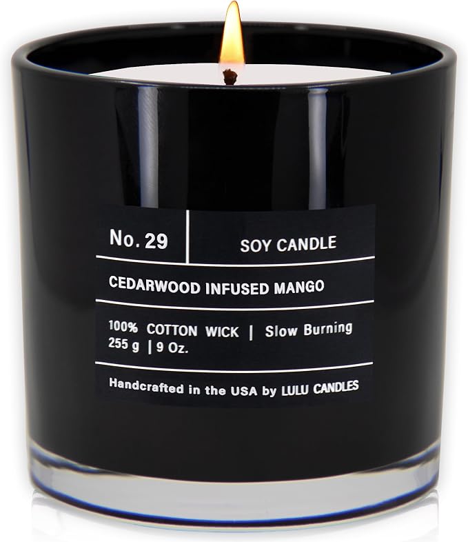 | Cedarwood Infused Mango | Highly Scented Candles for Home - Soy Blend Jar Candle with 100% Cotton Wick, product image
